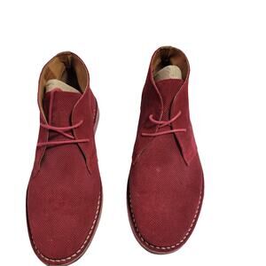 Asher Green Men's Red (Wine) Suede Chukka Boots Size 8.5  10324-2707